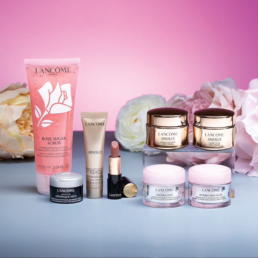 Lancôme free gift when you buy two Lancôme products - one to be skincare.